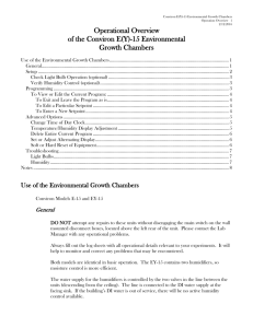 Use of the Environmental Growth Chambers