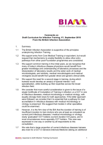 BIA Comments on Infection Training Draft Curriculum, Sept 2010