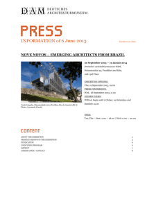 Nove Novos – Emerging Architects from Brazil Frankfurt/ Main, 18.09