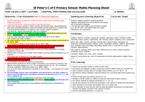 Ma T1 A1 Planning MK - St Peter`s Church of England Primary