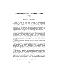 ACQUIRING LAND INTO TRUST FOR INDIAN TRIBES