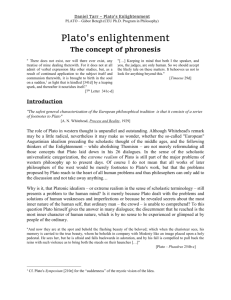 Plato`s Enlightenment - The concept of phronesis