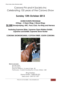 Donation towards running the horse events at Corowa Show