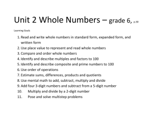 Math unit 2 gr 6 whole numbers