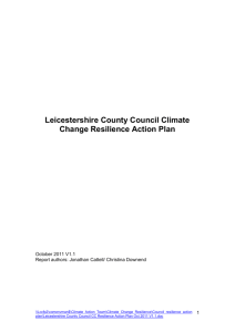 Departmental Climate Change Resilience Action Plans