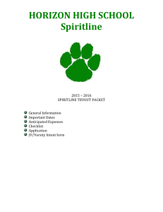 Spiritline Tryout Packet 2015-2016