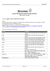 Data Items Format - Revenue Commissioners