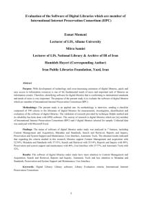 Evaluation of the Software of Digital Libraries which are member of