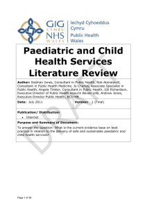 Paediatric and Child Health Literature Review DPHQA