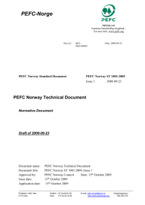 PEFC Norway Technical Document ST 1001:2009