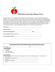 AISD Photo and Video Release Form