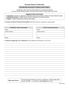 Board Recognition Nomination Form