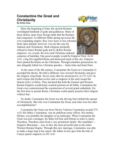Constantine the Great and Christianity - Mr. Weiss