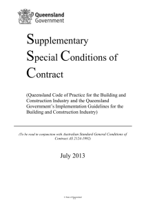 Supplementary Conditions of Contract