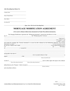 Louisiana Balloon Loan Refinancing Instrument (Form