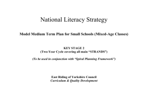 Model Medium-Term Plan for Small Schools (Mixed-Age