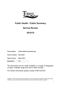 Public Health - Public Summary Service review