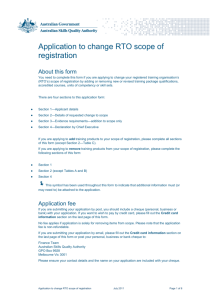 Application to change RTO scope of registration
