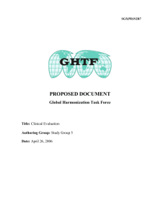 GHTF SG5 Clinical Evaluation - International Medical Device