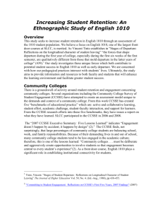 Increasing Student Retention: An Ethnographic Study of English 1010
