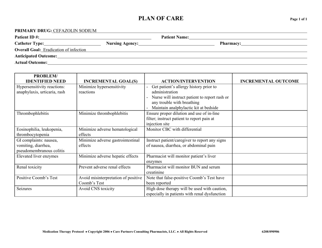 Care Plan Sample