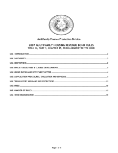 2007 Bond Rule - Texas Department of Housing & Community Affairs