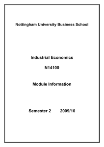 N1D059 Industrial Economics: module information
