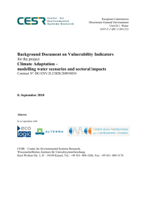 Background Document on Vulnerability Indicators
