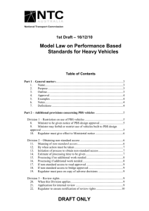 Model Law on performance Based Standards for Heavy Vehicles