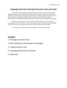 Language Instruction through Classroom Texts and