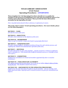 Operating Procedures Template for Units
