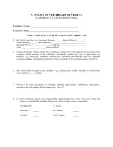 Recommendation Evaluation Form - Academy of Veterinary Dentistry