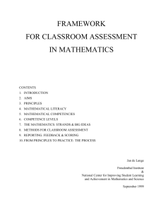 Framework for Classroom Assessment in Mathematics