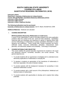 View Syllabus - Department of Mathematics and Computer Science