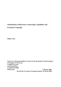 Knowledge Capabilities and Economic Geography