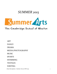 Ages 8-15 - Summer Arts at CSW