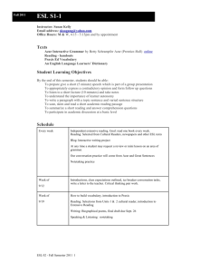 Sample EFL Syllabus S1-1 - Coastline Community College