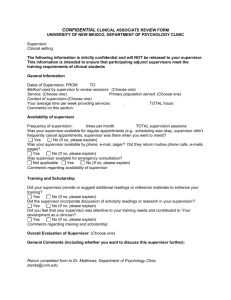 Clinical Associate Review form