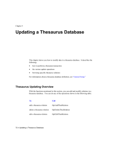 OPI Chapter 5: Updating a Thesaurus Database