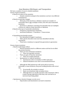 Gene Mutation, DNA Repair, and Transposition