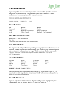 SUGAR SPECIFICATIONS