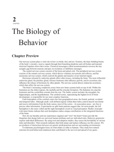 2 CHAPTER The Biology of Behavior Chapter Preview Our nervous
