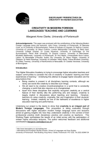 Creativity_Working_Paper_Modern Languages