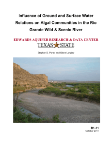 Influence of Ground and Surface Water Relations on Algal
