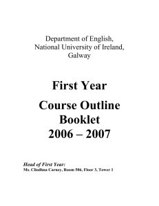 Department of English, - National University of Ireland, Galway