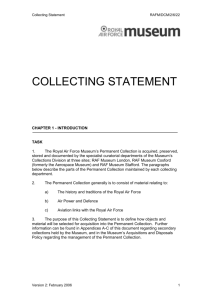 acquisitions policy for the curatorial division