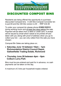 DISCOUNTED COMPOST BINS Residents are being offered the