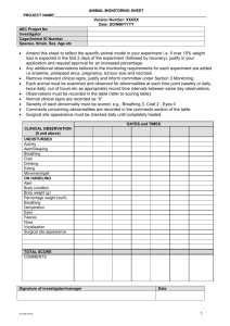 Animal Monitoring sheet