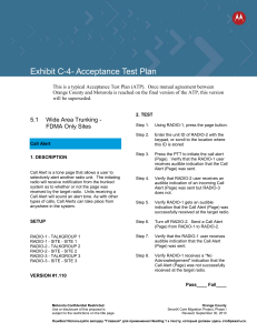 Exhibit C-4- Acceptance Test Plan