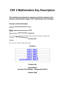 CSF 2 Mathematics Key Descriptors